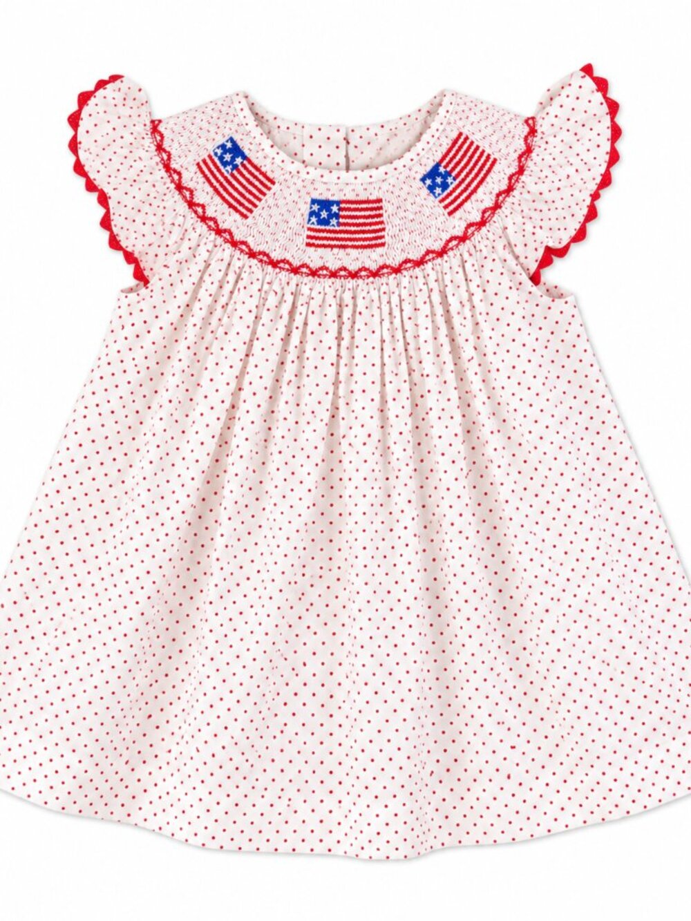 StitchyFish Smocked American Flag Dress Girls 3T
